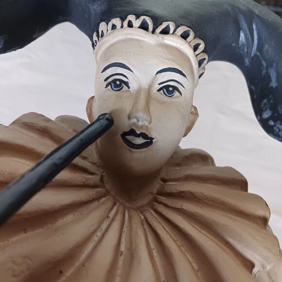 Vintage Joker Court Jester Figurine Composite Wood Statue Philippines 16"H - Picture 11 of 16